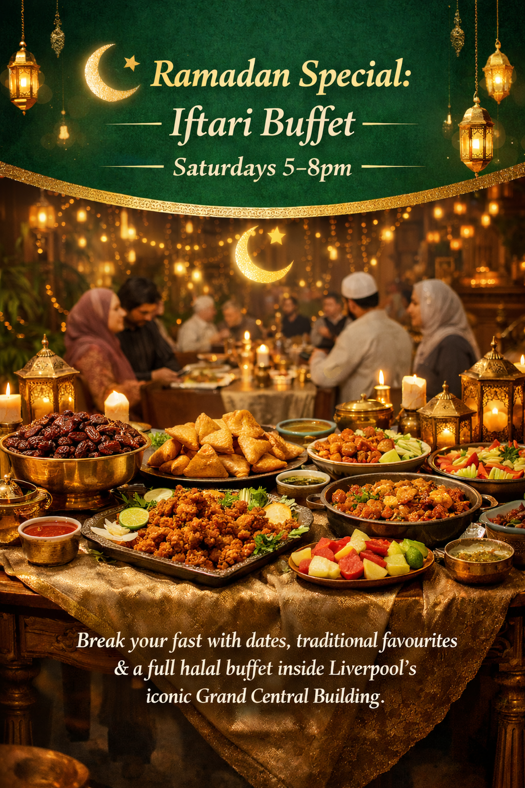 Fozia's Ramadan Iftari Buffet – special iftar dining experience at The Grand Central, Liverpool.